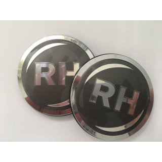 Nabenkappe 69 mm, DF/DG-Räder >=LK112 | Logo in anthraz.RH/Audi, Träger in chrom