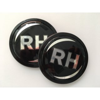 Nabenkappe 68mm flach mit O-Ring | Logo in schwarz, Träger in schwarz