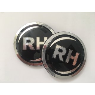 Nabenkappe 68mm flach mit O-Ring | Logo in anthrazit Träger in chrome