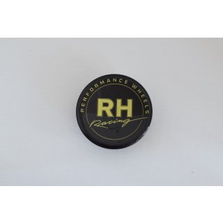 Nabenkappe 77 mm, WM,GT, Porsche | Träger schwarz Konkav LOGO Racing Gelb / PORKONK/ZD01