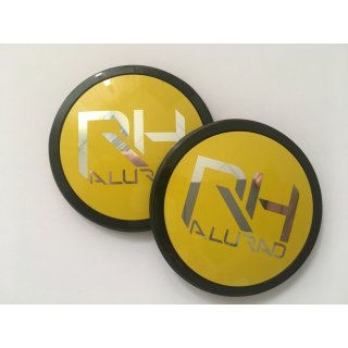 Nabenkappe 68mm flach mit O-Ring | RH Gelb, Träger schwarz