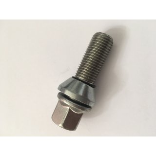Radschraube M14x1,5x25 bew. Kegelkalotte | SW17  10.9 60° silber | bew. Kegelkalotte